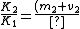 \frac{K_2}{K_1}=\frac{(m_2 v_2) v_2}{(m_1 v_1) v_1}=\frac{v_2}{v_1}