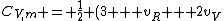 C_{V,m} = \frac{1}{2} (3 + v_R + 2v_V)R