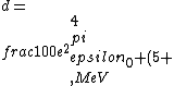 d=\\frac{100e^2}{4\\pi\\epsilon_0 (5 \\,MeV)}